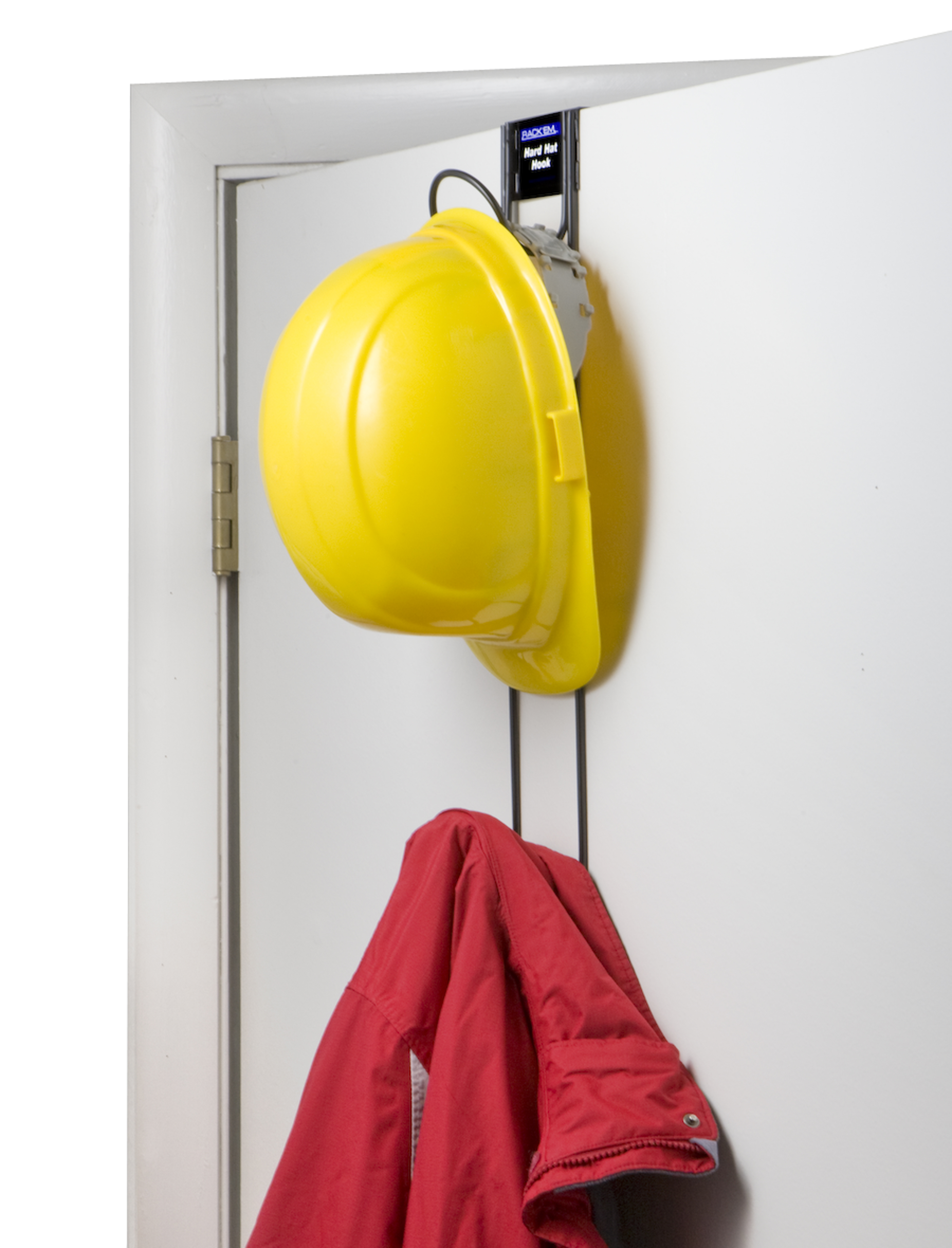 Rack'Em® 5008 Over the Door Two Hook Rack for Hard Hats, Purses, Coats.