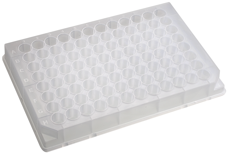 Inc. Scientific Specialties 3400-04S Plate with Flat Cap Pack of 100 Red 96 Well 