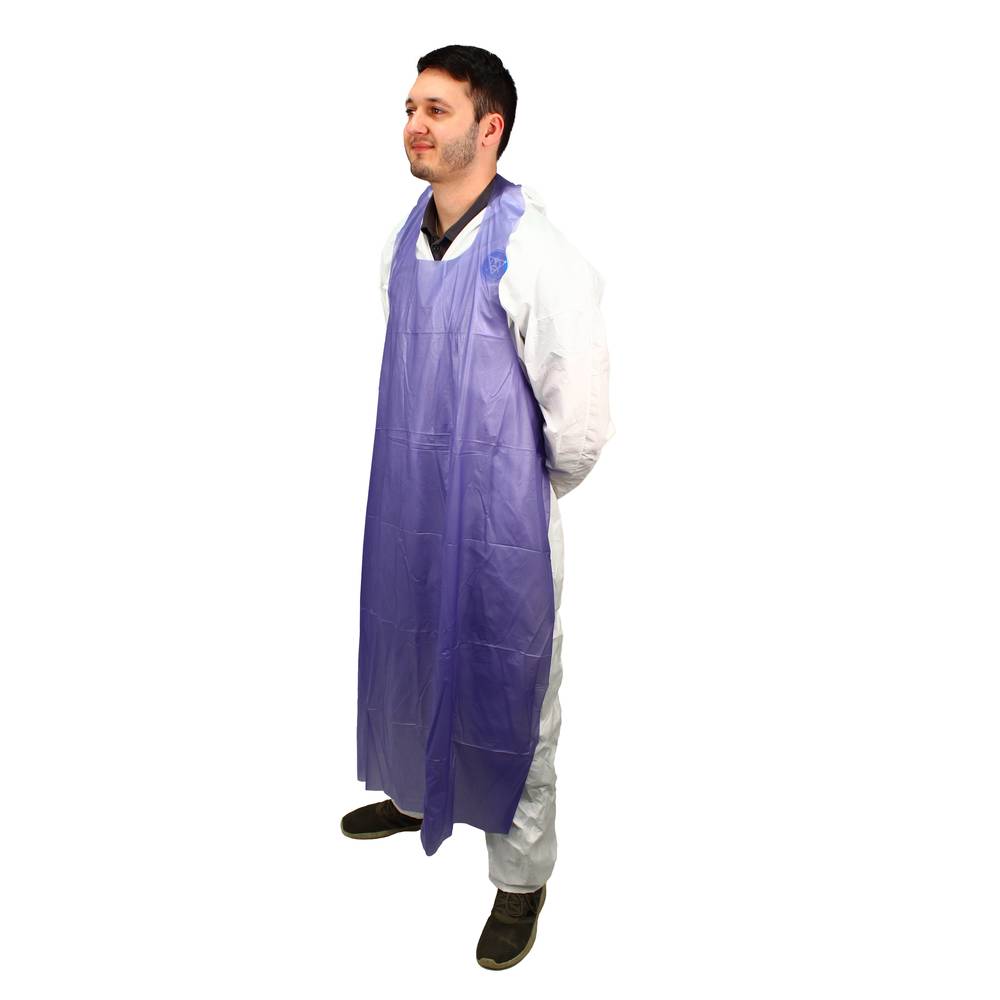 Cordova Disposable Apron RA08B48 - Vinyl - 8 Mil - 36 X 48 - Blue -  Safety Services, Inc.