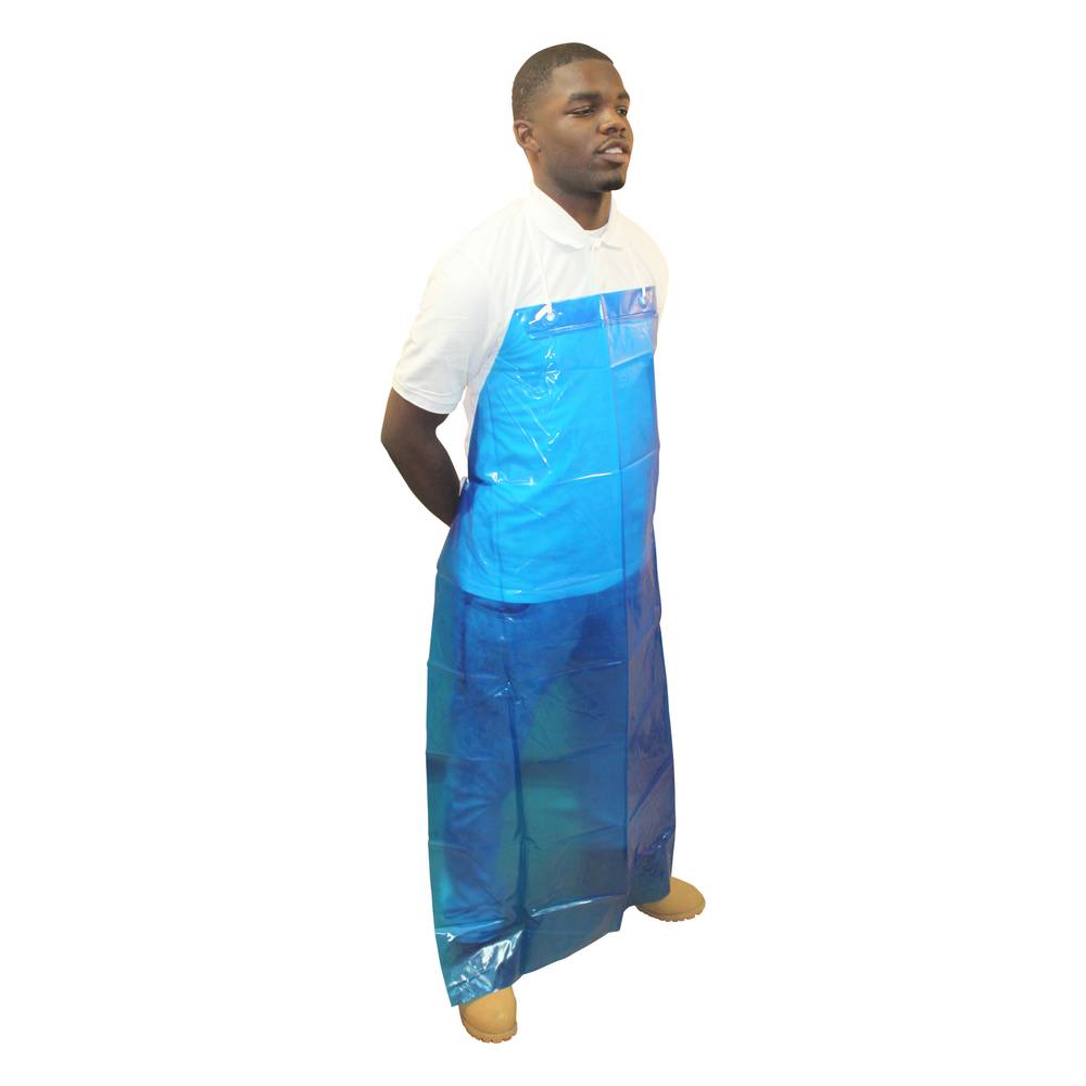 SSA Disposable Blue Plastic Aprons 1 Mil 28x55 1,000 Per Case DA2855-BL