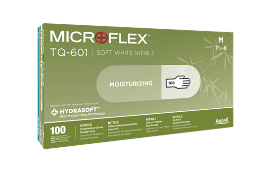 Microflex® TQ-601-S Soft White Nitrile Gloves, Powder-Free,